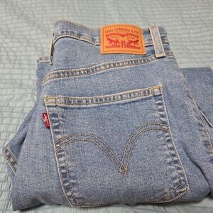 Womens Ribcage Straight Ankle Levi's Blue Denim Jeans NWOT 30X27